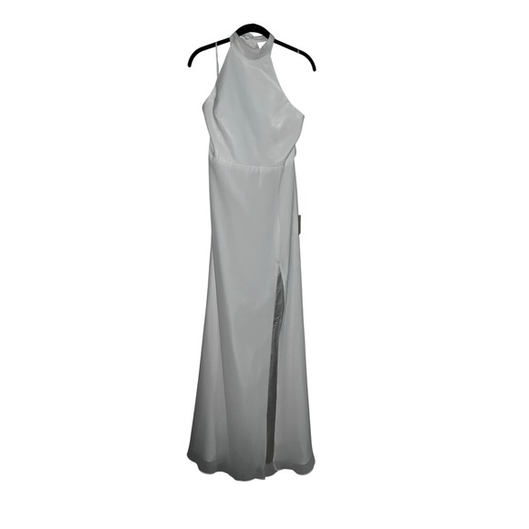 Lulus white halter dress nwt sz l avant- garde coastal elegant - Picture 1 of 7